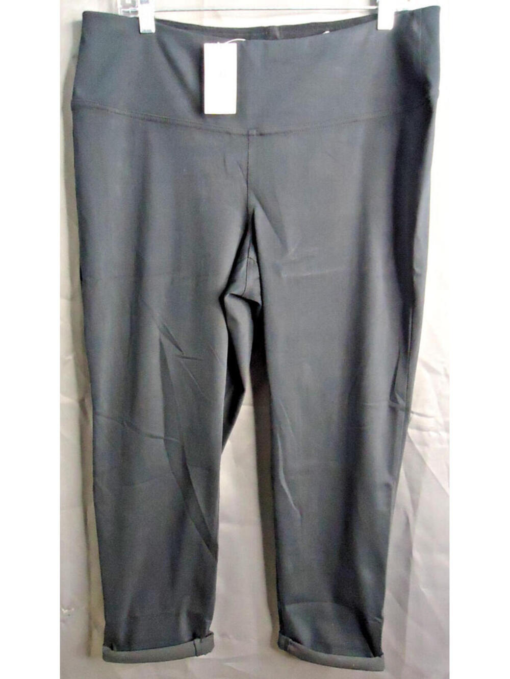 J Jill Wearever Collection Pull on Cuffed Hem Pants Size LP Black Stretch Lounge